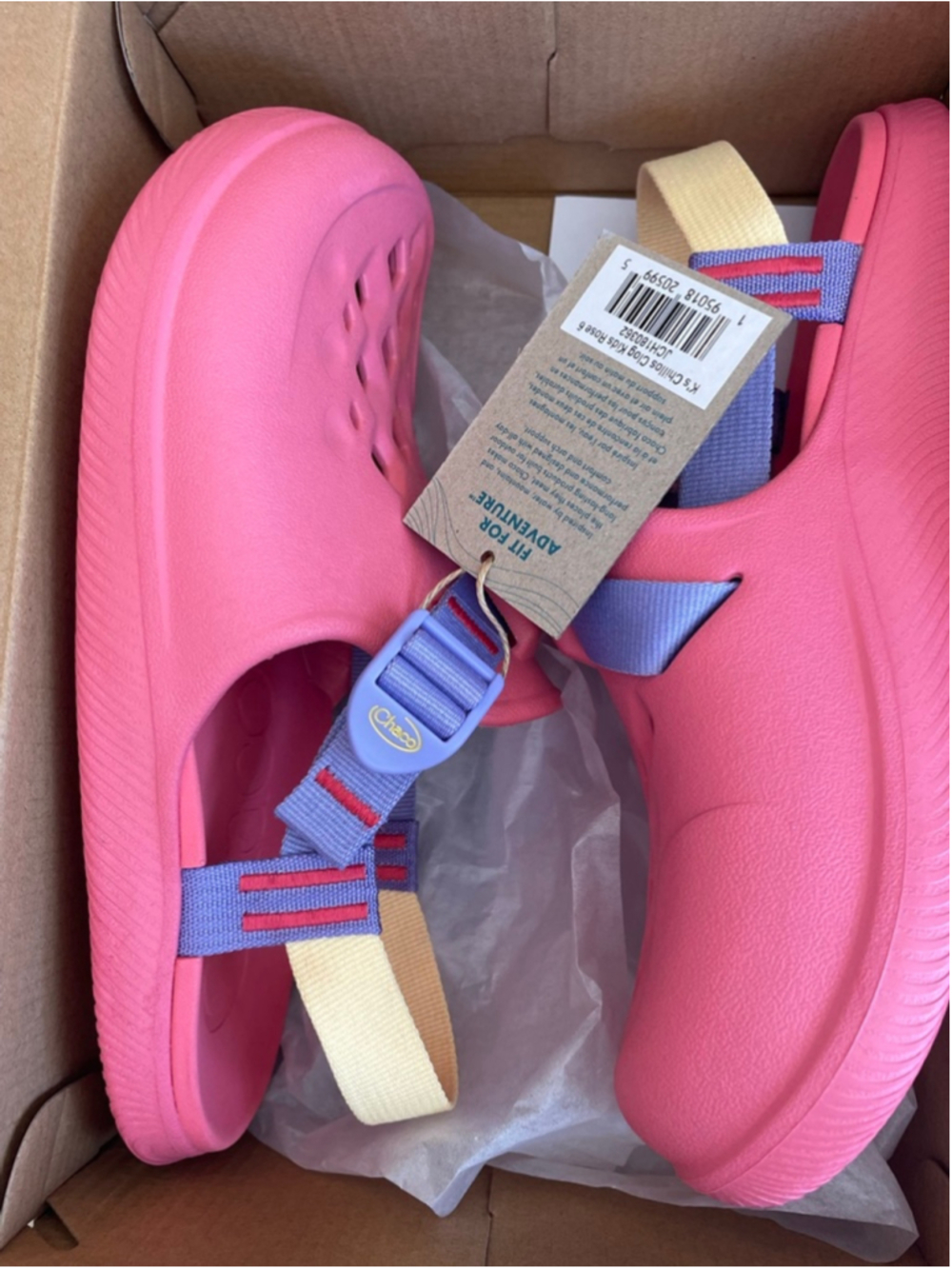 Chaco Chillos Clog Sandals Youth Girls Size 6 Pink Slip On Comfort w Box - Picture 5 of 6